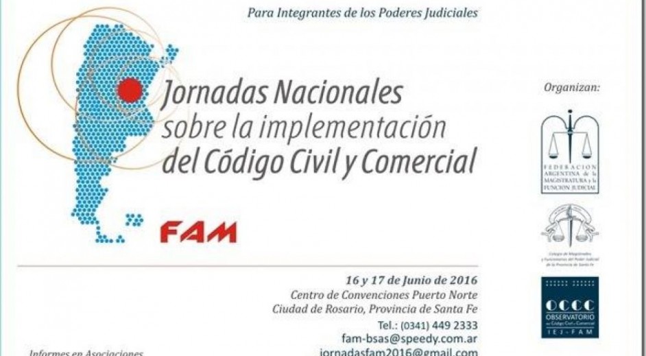 Invitación a las Jornadas sobre la implementación del Código Civil y Comercial