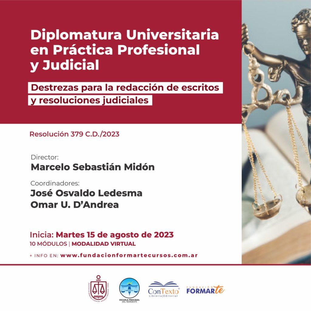 20% de descuento en la Diplomatura Universitaria en Práctica Profesional y Judicial de Fundación Formarte