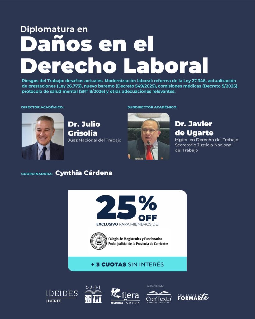 Descuento para Asociados en la «Diplomatura en Daños en el Derecho Laboral»